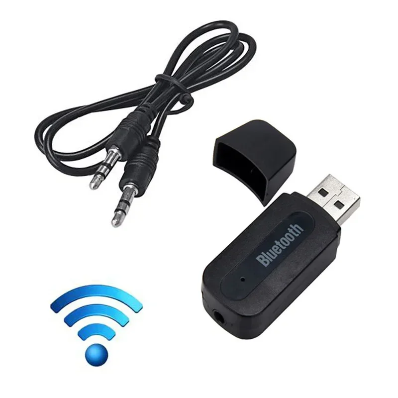 Adaptor penerima Audio mobil A2DP, untuk ponsel Android/IOS 3.5mm USB Bluetooth AUX nirkabel