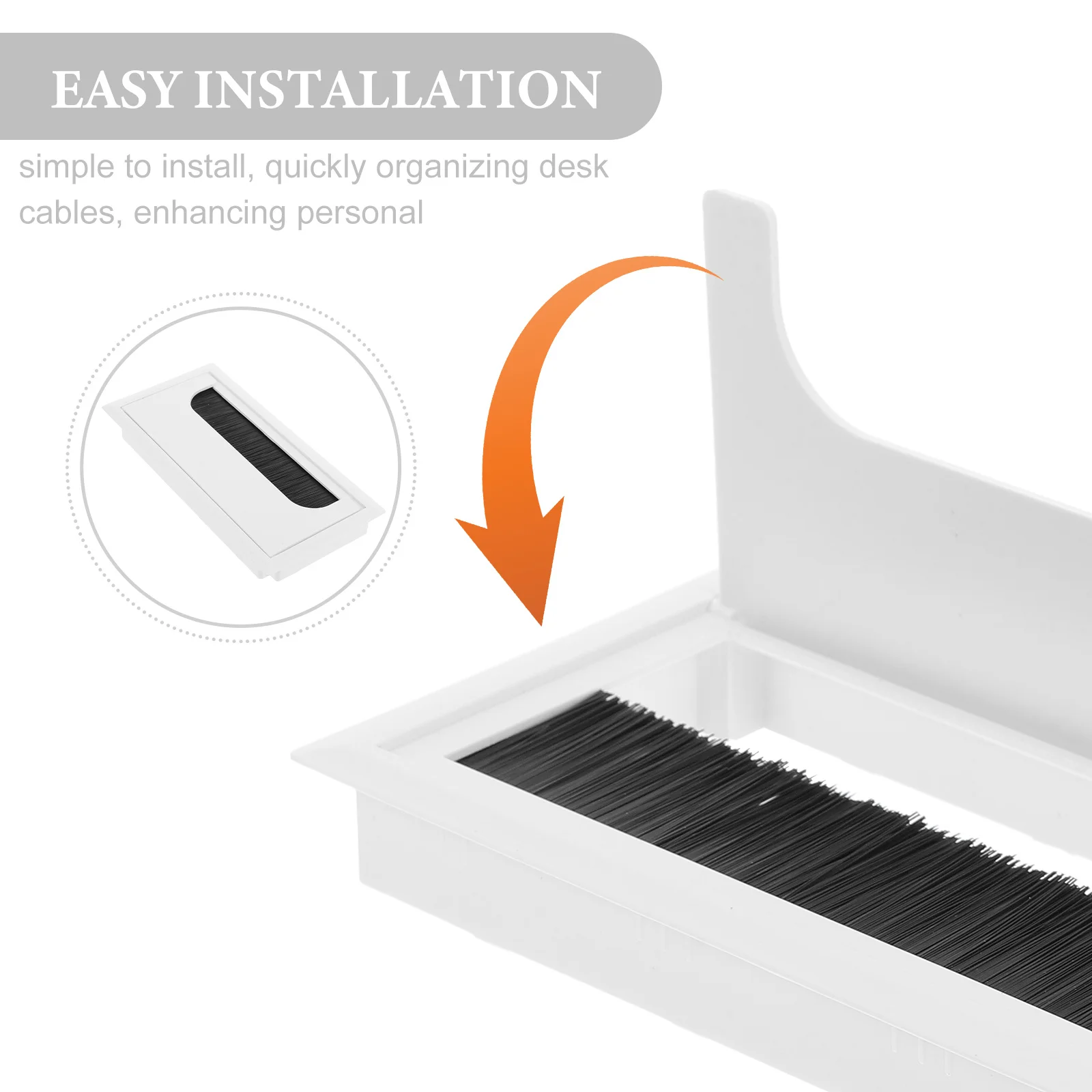 Cubierta de ojal de escritorio, caja de orificio de Cable de cepillo, plástico negro, gestión de cables de escritorio de oficina, cubierta de orificio de Cable de escritorio a prueba de polvo, 4 Uds.