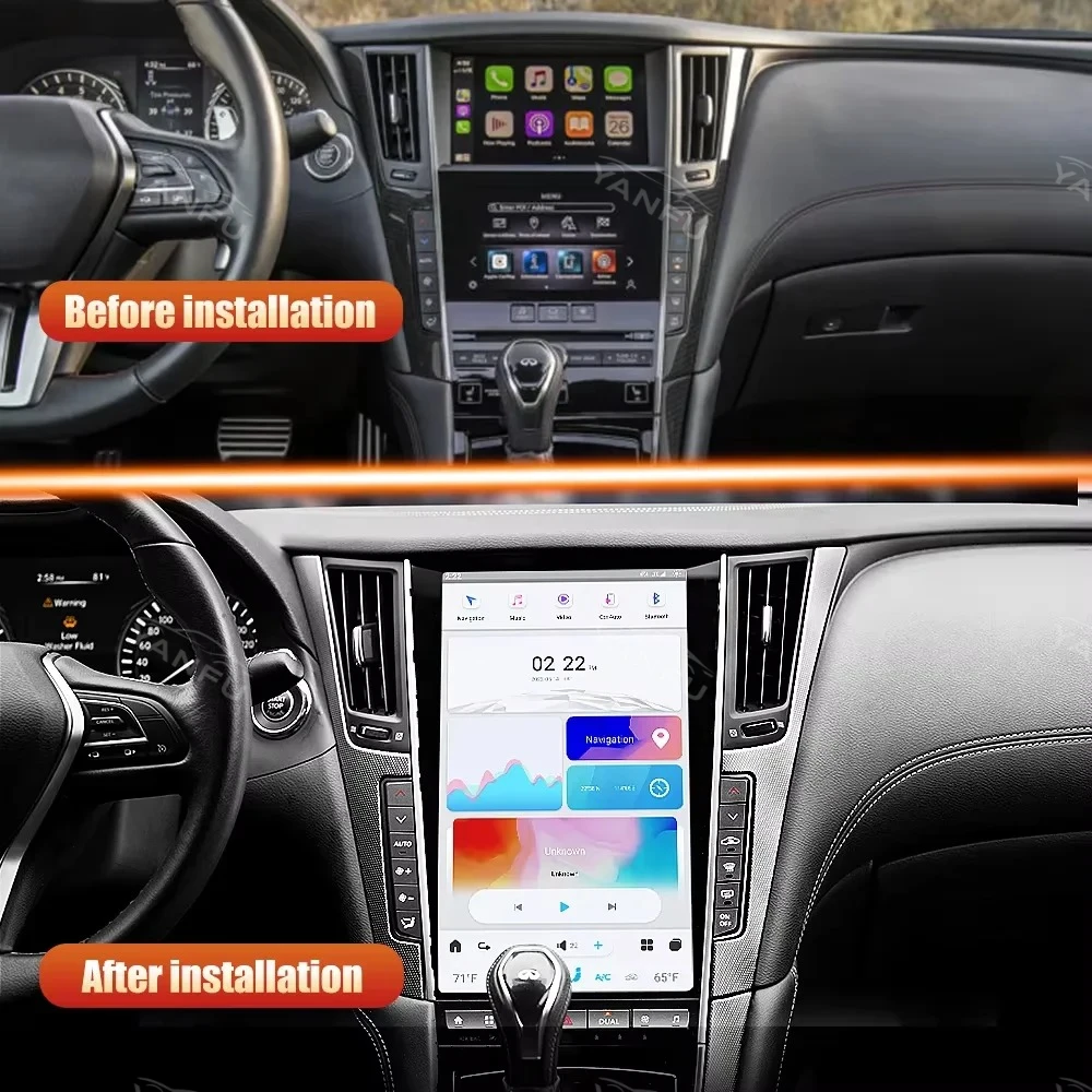 Android 14 For Infiniti Q50 Q50L 2015-2019 Vertical Screen Car Multimedia Player GPS Navigation Headunit Radio Recorder