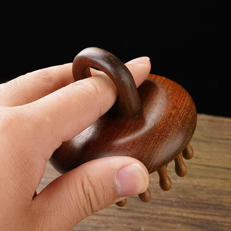 

Multi-Functional Massage Comb Massage Tools Portable Circular Tooth Guasha Combs Wood Therapy Scalp Head Massager With Ring