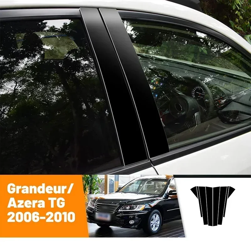 

Car Black Carbon Fiber Doors and Windows B C Stickers Accessories For Hyundai Grandeur Azera TG 2006-2010 2007 2008 2009