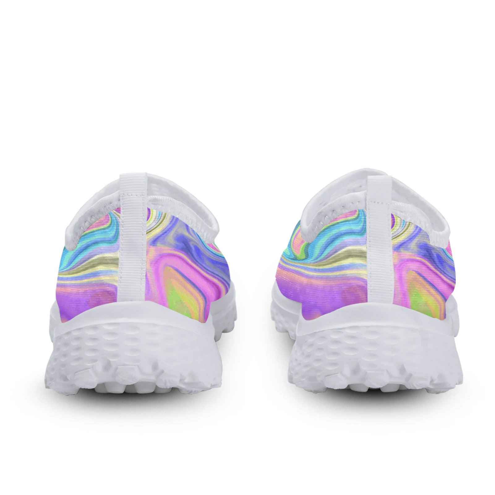 INSTANTARTS Rainbow Psychedelic Print Lightweight Breathable Shoes Women Loafers Slip On Casual Shoes Flats Shoes Zapatos Mujer