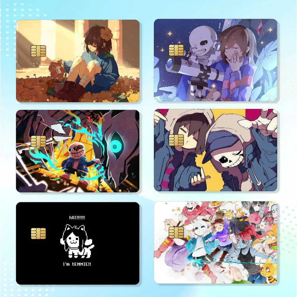 Hot Video Game U-Undertale Matte Card Stickers For Credit Cards Debit Cards And Transit Cards 4Pcs