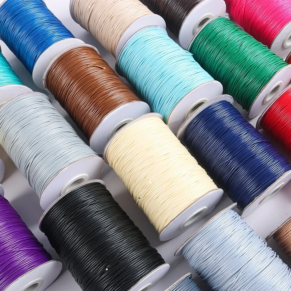 0.5/.8/.0/1.2/1.5/2.0/2.5mm Waxed Cotton Cord Waxed Thread Cord String Strap Rope Bead For DIY Bracelet For Jewelry Making
