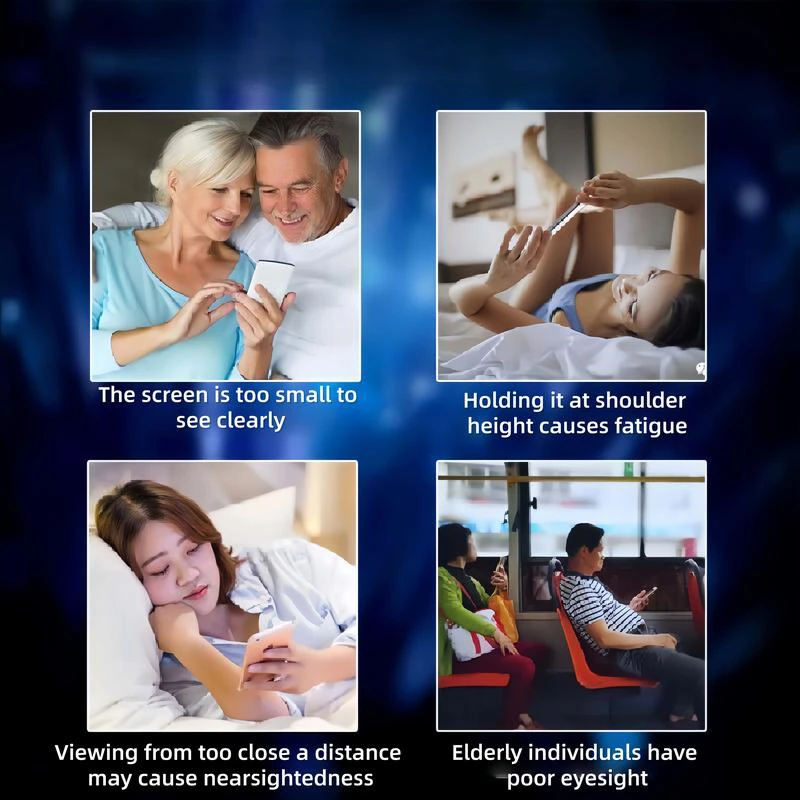 مكبر الهاتف المحمول 12 بوصة - مكبر شاشة فائق الدقة لتكبير الهاتف المحمول بشاشة كاملة 2025 جديد