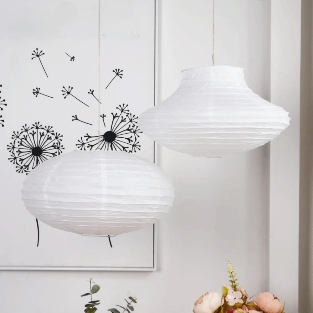 Japanese Style Oval Paper Lampshade Modern Classic Ceiling Light Cover Vintage Hanging Pendant Light Lamp Cover Loft Bar