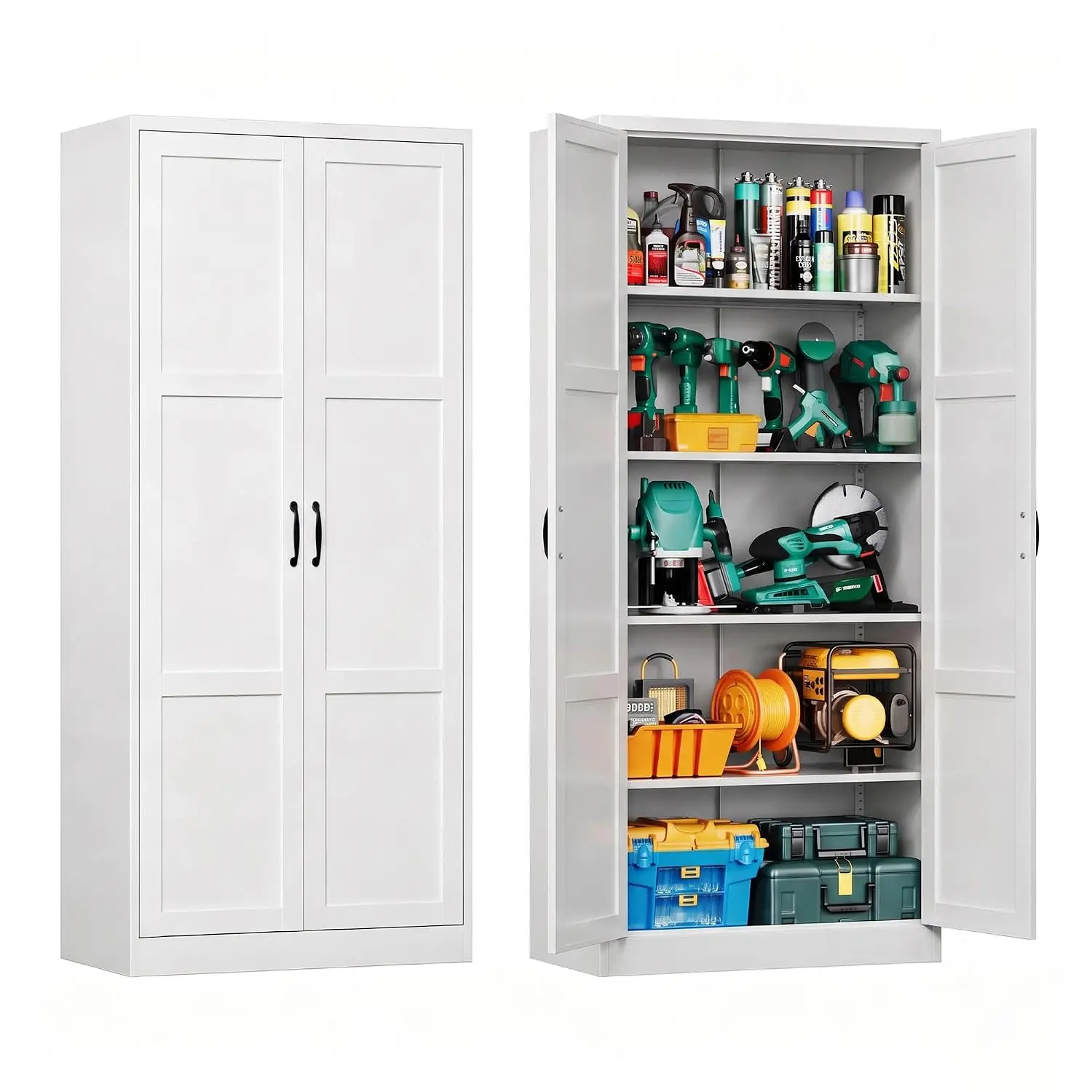 Metal Garage Storage Cabinet, Durable Lockable Shelving Unit for Workshop & Tools Organization, Customized
