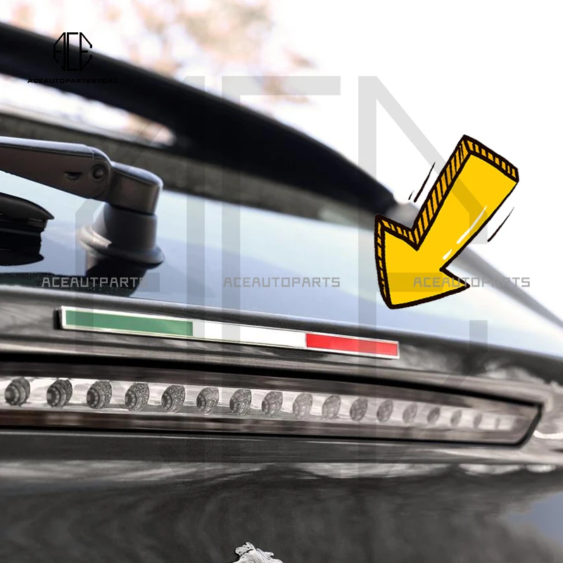 

New For Ferrari Italian Flag Badge Emblem For Rear Hood Car Stickers Auto Accessories All models F8 SF90 458 488 F12 812 F430