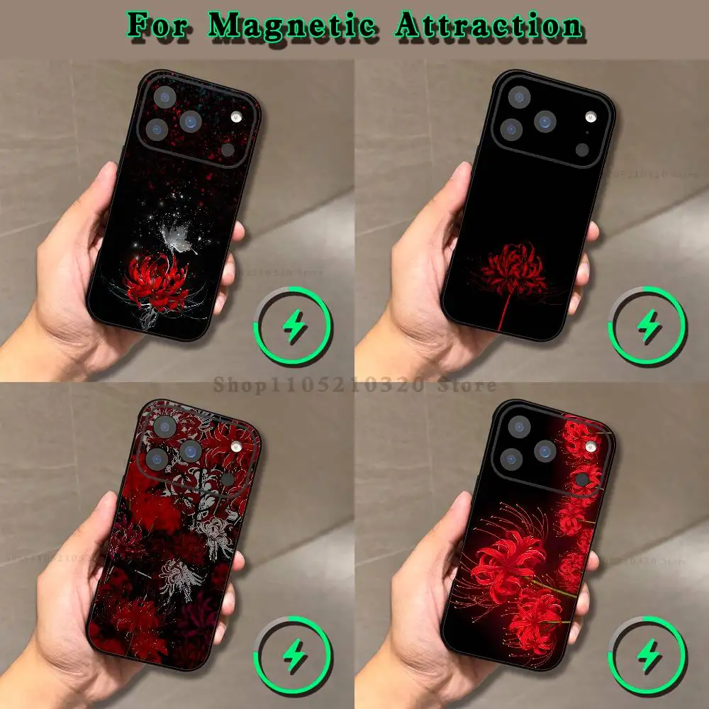 

Tokyo G-Ghoul Red Spider Lily Phone Case For iPhone 17,16,15,14,13,12,11,Pro,Max,Plus,E,Air,Mini Magnetic Magsafe Frosted Clear