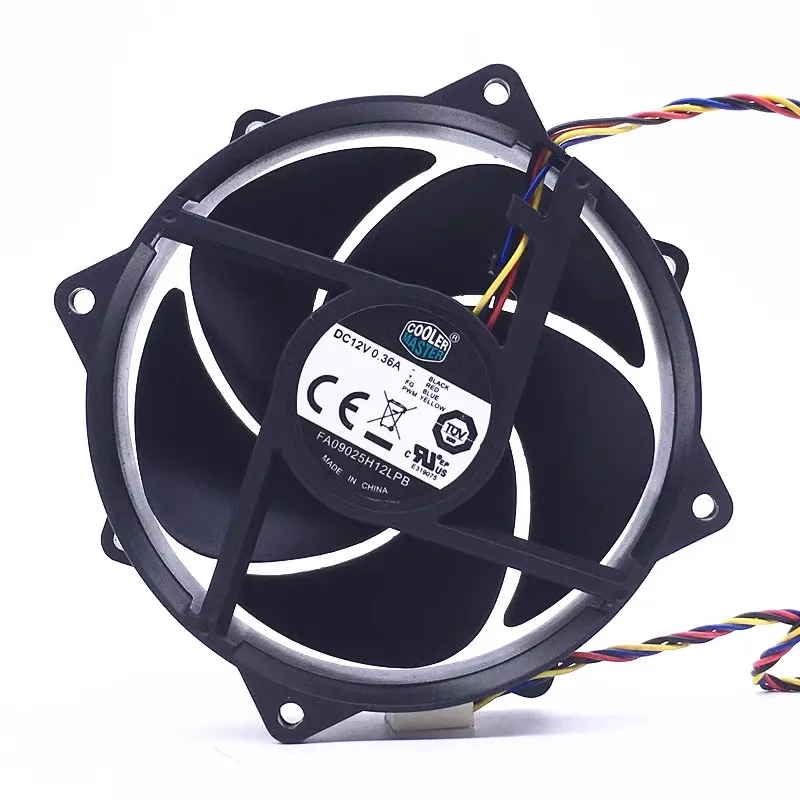 New CPU Cooling Fan for FA09025H12LPB 12V 0.36A 9.2CM Round Frame 4-wire Cooler Fan 90*90*25mm