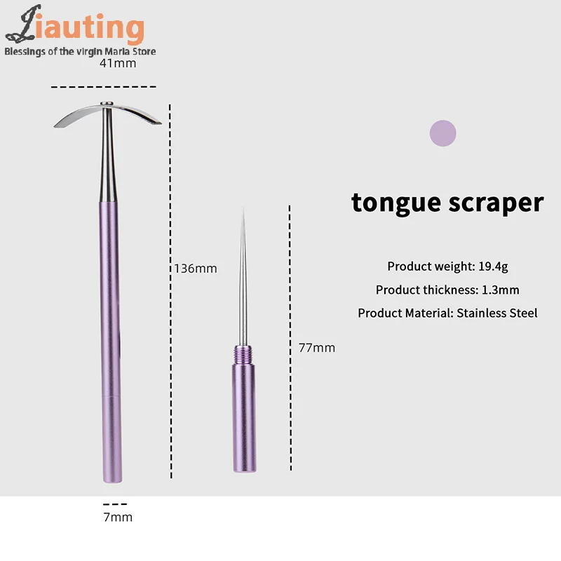 

Premium Stainless Steel Tongue Scraper Cleaner For Adults & Kids Portable Stainless Steel Tongue Scrapers With Hidden Toothpick