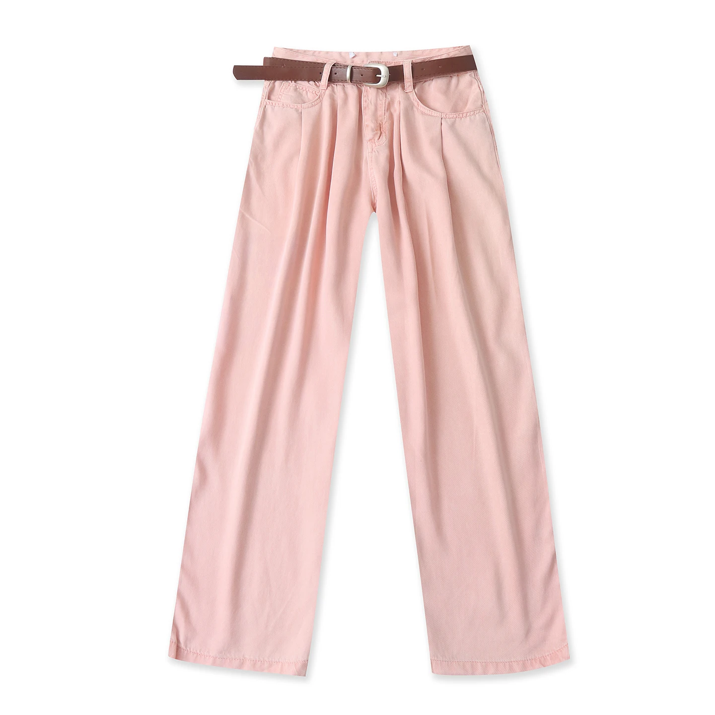 High Waist Straight Leg Pants Women's Casual Loose Multi-Pocket Versatile Long Trousers Spring New Style Empire Polka Dot