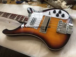 Electric Bass Guitar,4 Strings, Output Jack, 4003  Sunburst Color, Chrome Hardware, High Quality, Custom Guitar, Free Shipping