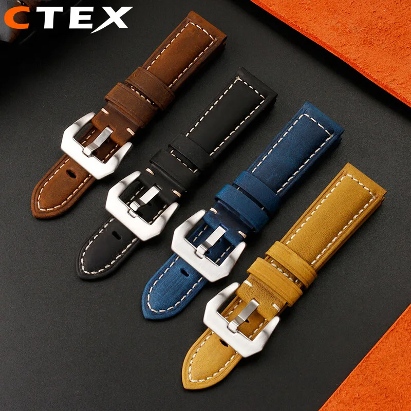 Vintage cowhide watch strap For CITIZEN FF series pilot CA4500/4503/4505  22mm Outdoor Sports Bracelet Strap