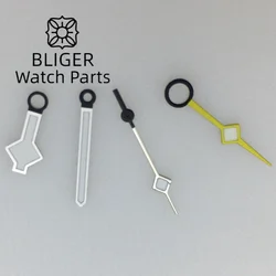 BLIGER Watch Parts Black Silver Watch Hands Orange Yellow GMT Needles For NH34 GMT Movement Watch Pointers Green Luminous 4 PCS