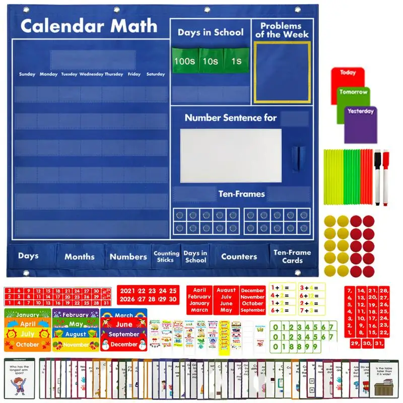 

Classroom Calendar Set Educational Math Classroom Calendar Teaching Aid Educational Portable Teaching Aids For Kindergarten