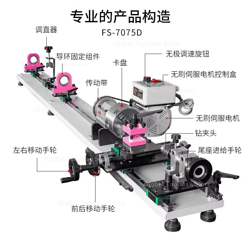 for FS-7075A Variable Speed Billiard Cue Repair Lathe with Movable Rail for Snooker Pool Cue Maintenance
