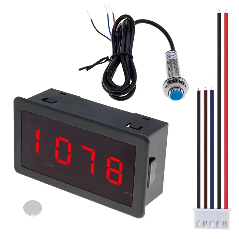 Contagiri con display LED digitale ABKP-RPM 4 per motore ad alta precisione con sensore interruttore di prossimità Hall