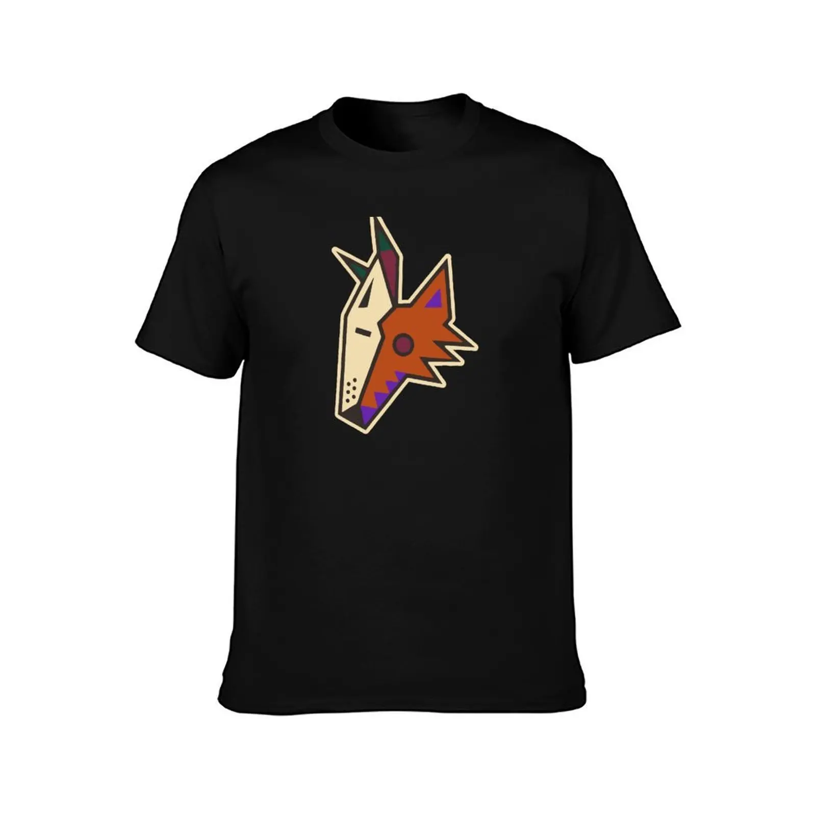 Canis Latrans T-Shirt, Summer Casual Cotton Tee, Oversized Streetwear Tops, Vintage Graphic Print, Loose Fit Short Sleeve
