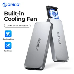 ORICO USB4 40Gbps Enclosure with Cooling Fan 8TB MaxPCIe4.0 NVME Enclosure Aluminum Compatible Thunderbolt 3/4 for mac mini iMac