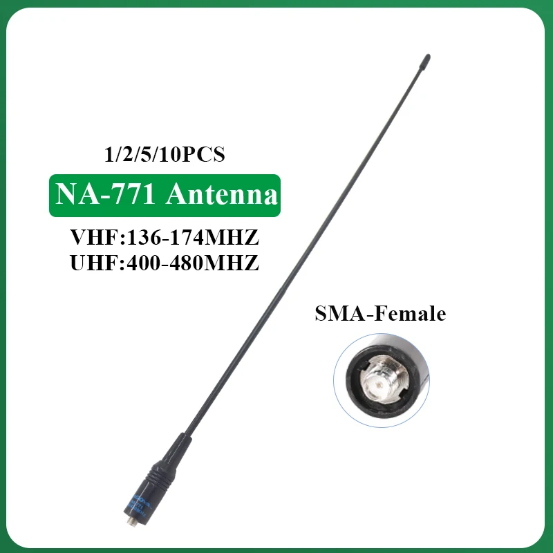 Na 771 Antenna Nagoya High Gain Antennas VHF/UHF SMA Female For Quansheng UV-K5 UV-K6 Baofeng DM-1701 UV-21 UV-17 Walkie Talkie