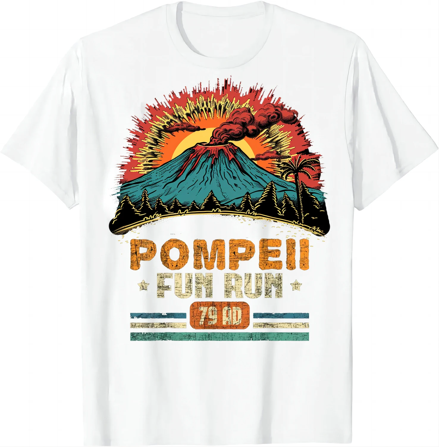 Pompeii Fun Run - تي شيرت علم بركانولوجي جغرافي تي شيرت عتيق ملابس الشارع الشهير Camisetas