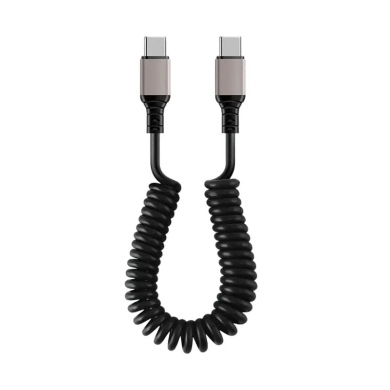 

F68B Coiled USB to USB Type C Cable Data Transfer Cord Wide Compatibility
