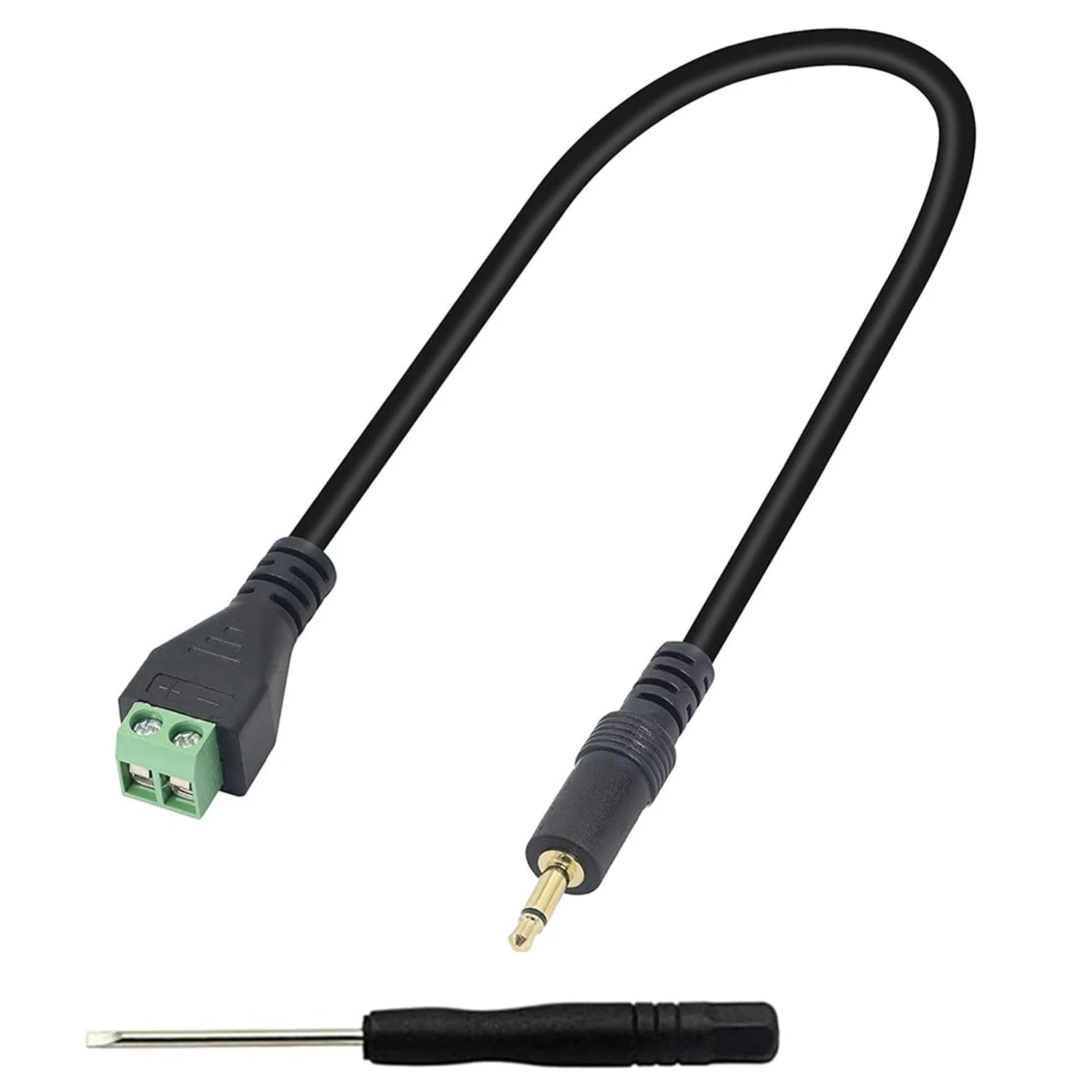 

3.5mm 1/8" TS Mono Male to 2 Pin Way Female Bolt Solderless Screw AUX Headphone Speaker Terminal Block Connector Adapter Cable