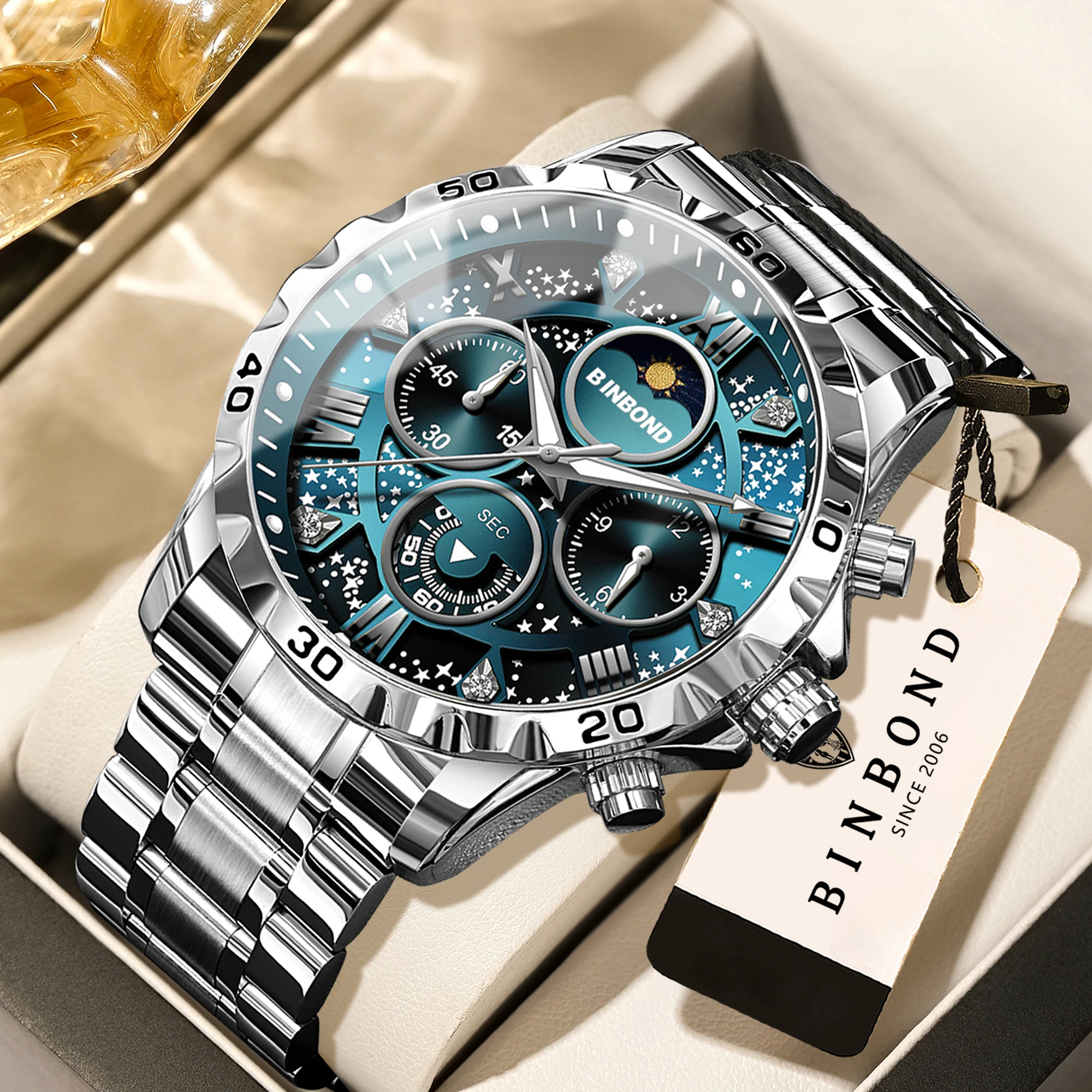 Men's Original Quartz Watch, Luminous Waterproof Chronograph