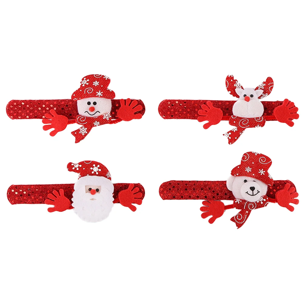 

12pcs Christmas Snap Bracelets Kids Wristbands Slap Braclets Premium Material Comfortable Flexible One Size Fits Most Toys