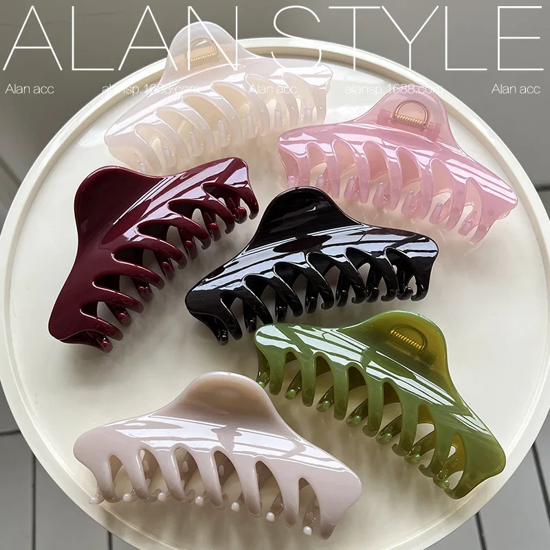 

1 шт. Корейская заколка-краб для волос 14 см в форме скелета бабочки, простая заколка-акула для затылка, для женщин, класса люкс