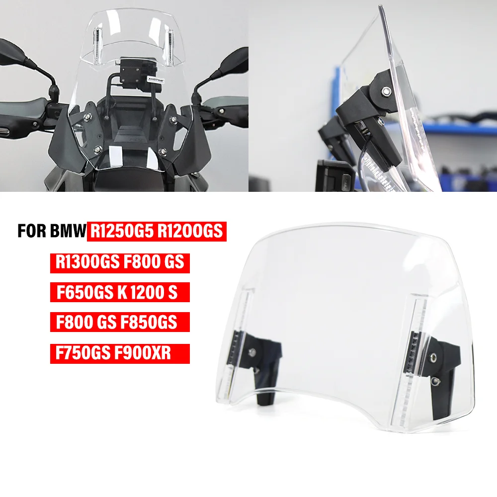 

For BMW R1300 R1250G5 R1200GS Adventure F800GS F650GS F850GS F750GS Universal Adjustable Windscreen Extension Spoiler Deflector
