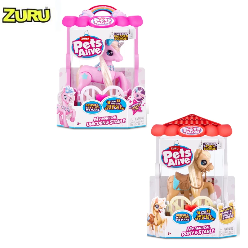 ZURU Pets Alive My Magical Unicorn and Stable Battery Powered Interactive Robotic Toy Playset By Christmas Gift for Children