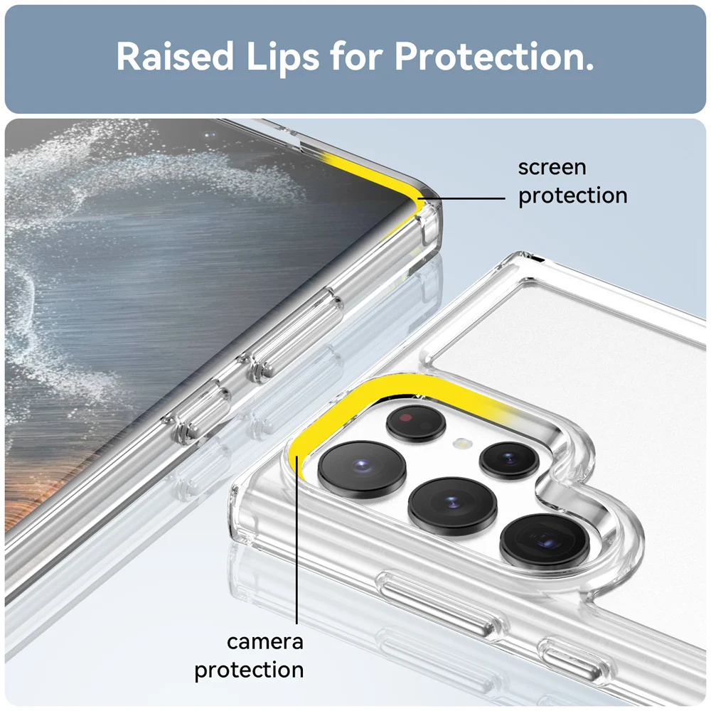 KEYSION Transparent Shockproof Case for Samsung S24 Ultra 5G S24+ Plus S23 FE 5G Clear Soft TPU Silicone Cover for Galaxy A25 5G