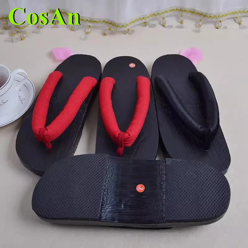 CosAn Wood Shoes Cosplay High Quality Sandal Slipper Clogs With The Bell Unisex Daily Waer Best Selling Flat Clogs Anime Game