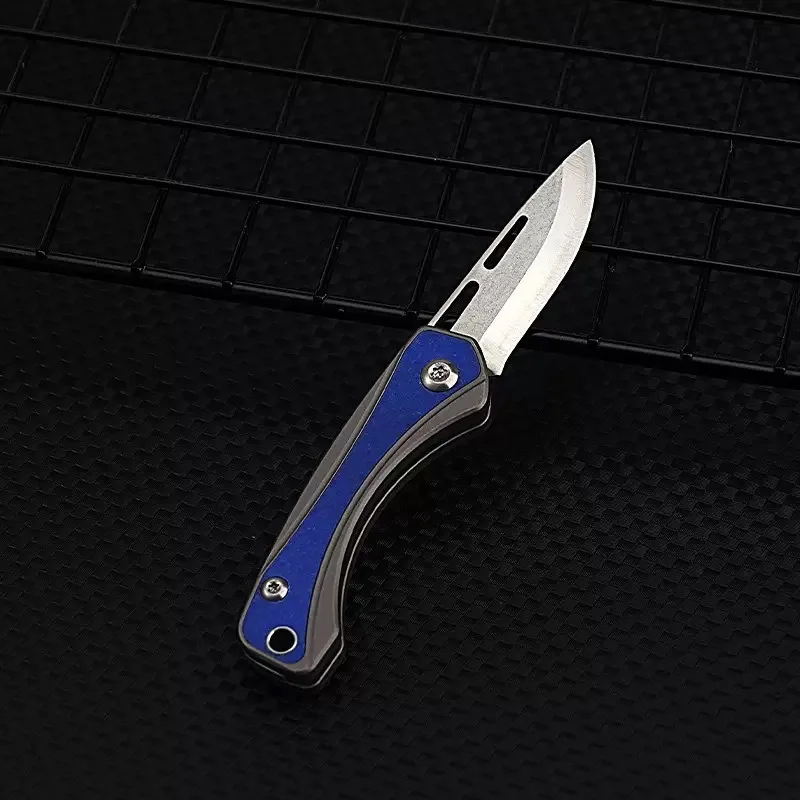 Nuovo mini coltello pieghevole portatile D2 Lama in lega di titanio Maniglia Tasca Sopravvivenza Tattica di caccia Utilità Coltelli da frutta Strumento EDC