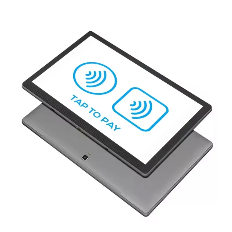 CE Certified Restaurant POS Tablet 14 Inch NFC Under Screen Tap To Pay Tablet 6GB+128GB Android NFC Tablet PC With Table Stand