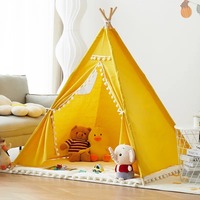 1.6M Tent for Kids Teepee Portable Indoor Outdoor Plain Boys and Girls Triangle Tent Children's Hands-on Play House Game At Home