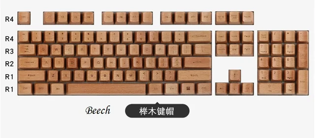 メカニカルキーボード用の頑丈な木製キーキャップ,メカニカルキーボード用のキャップ,104,68,84,87 - AliExpress