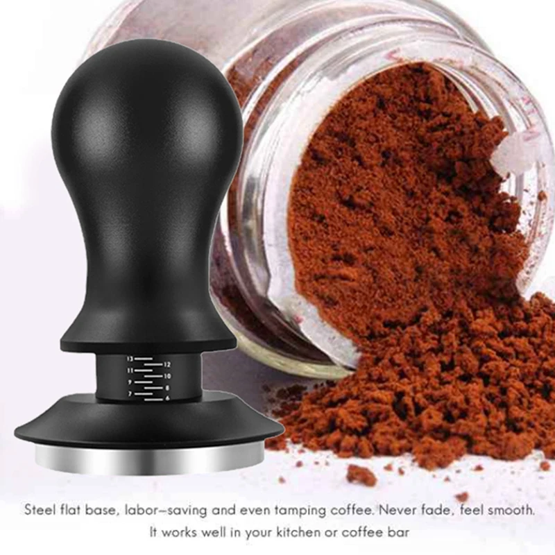 Tamper de café Espresso con aguja de prensa en polvo, Tampers de acero inoxidable con escala, distribuidor de café