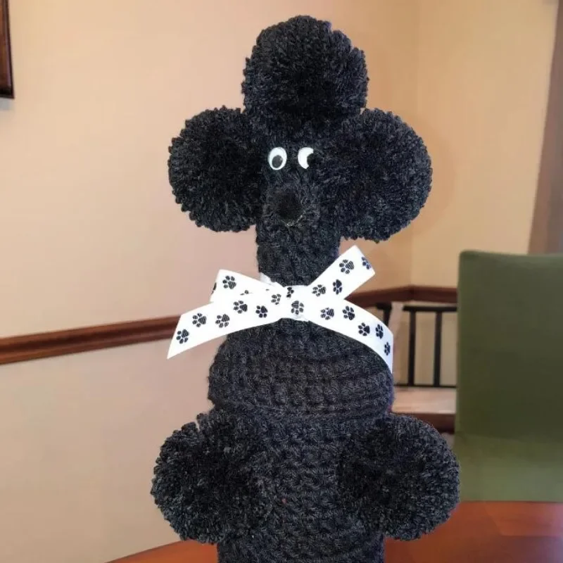 DIY Ręcznie tkany zestaw kubków dla psa z kreskówek Dekoracja butelki czerwonego wina Zestaw antypoślizgowy Wakacyjne dekoracyjne ozdoby na biurko