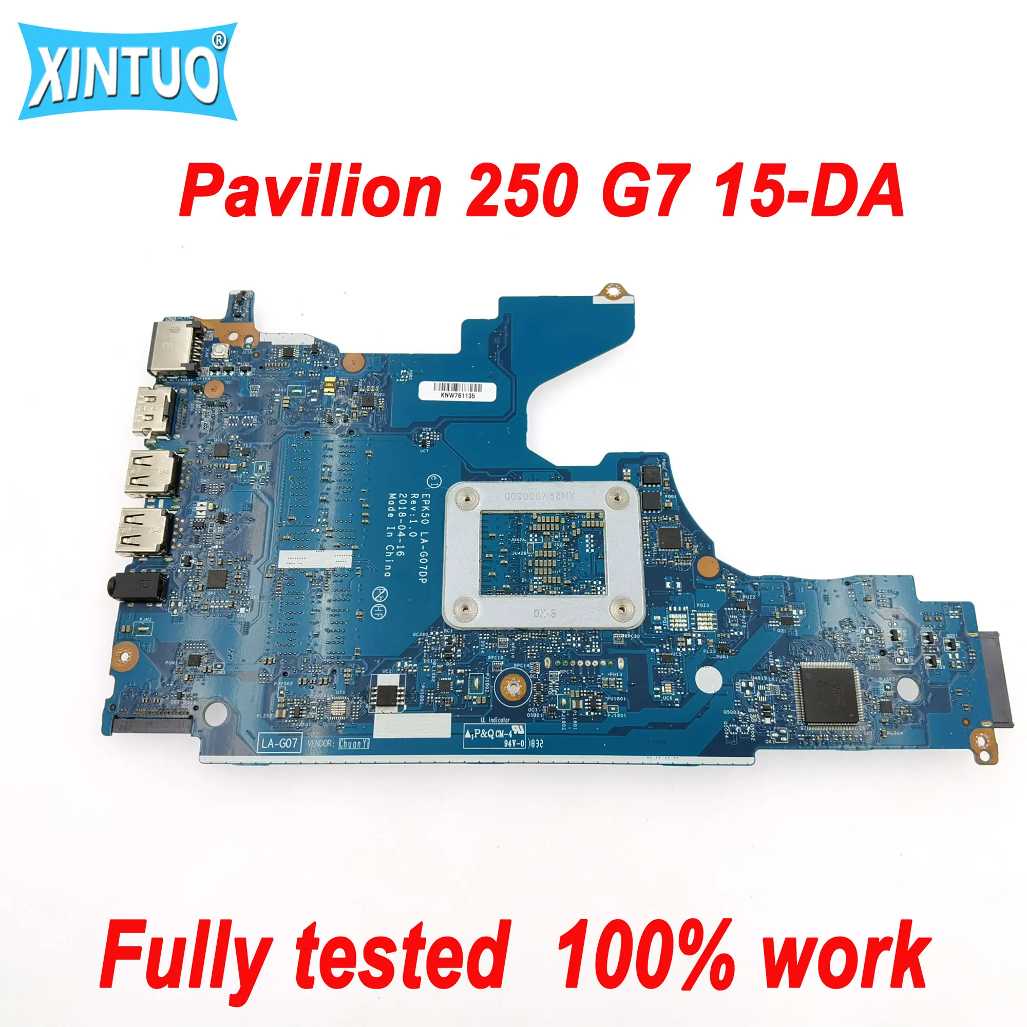 Imagem -02 - Motherboard para o hp Pavilion 250 g7 15-da 15t-da Laptop Motherboard i3 i5 i7 Cpu L36494501 Ddr4 Testado Epk50 La-g07dp La-g07ep