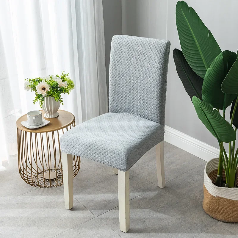Simple Solid Color Home One-piece Chair Cover High Elastic Universal Dining Chair Protect Cover Living Room Decor Chair Cover
