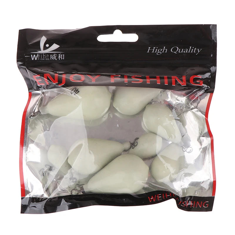 1Pc 30g-150g Luminous Fishing Sinker Fishing Lead Weights Assorted Water Drop Shape Casting For Catfish Rig Surf Fishing