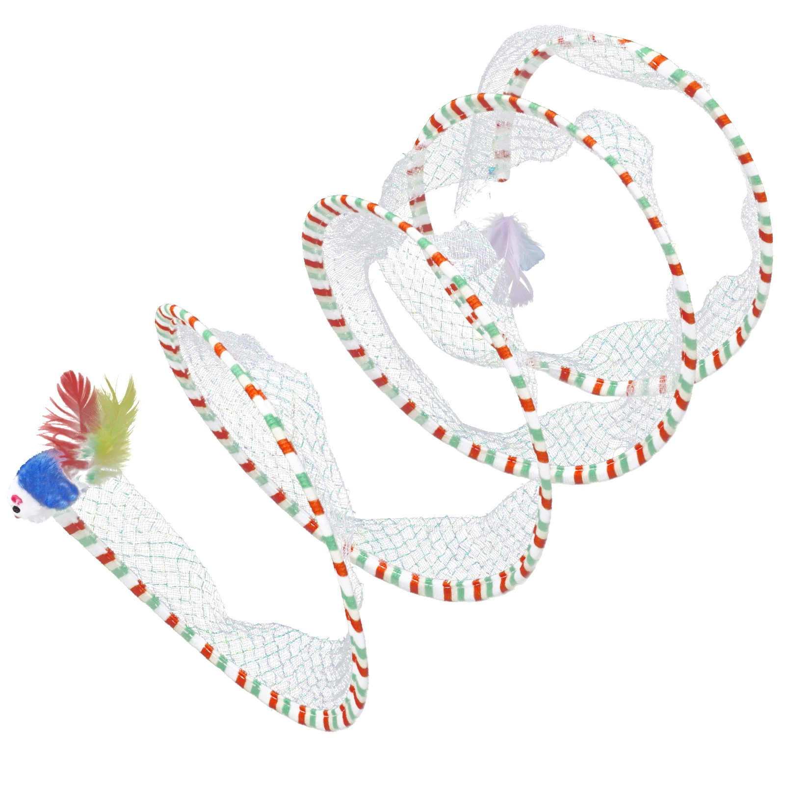 Cat Tunnel Durable Steel Cloth Material Kicking Interactive Playing Accessory Indoor Cats Curious Pets Gift Scratching Fun