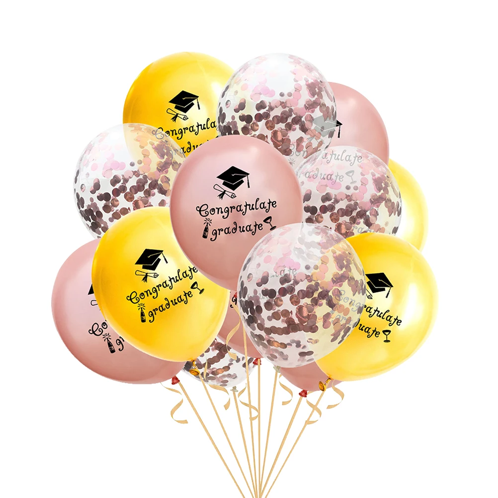 

15 Pcs Alphabet Balloons Decoration Sequins Confetti Congratulate Letter Ballons Party Supplies Graduation