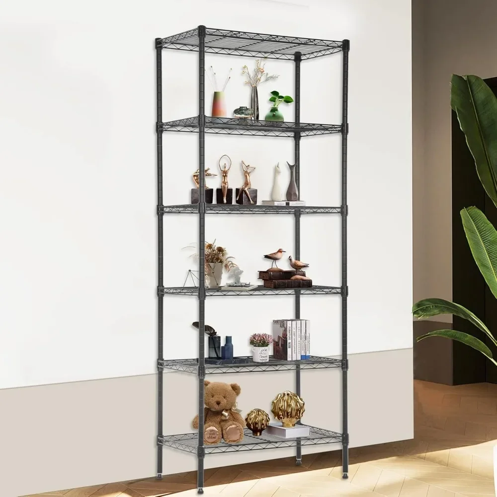 6 Tier Wire Shelving Units Adjustable Metal Storage Rack 23L x 13W x 59H NSF Pantry Shelves Kitchen Organization Shelf for K