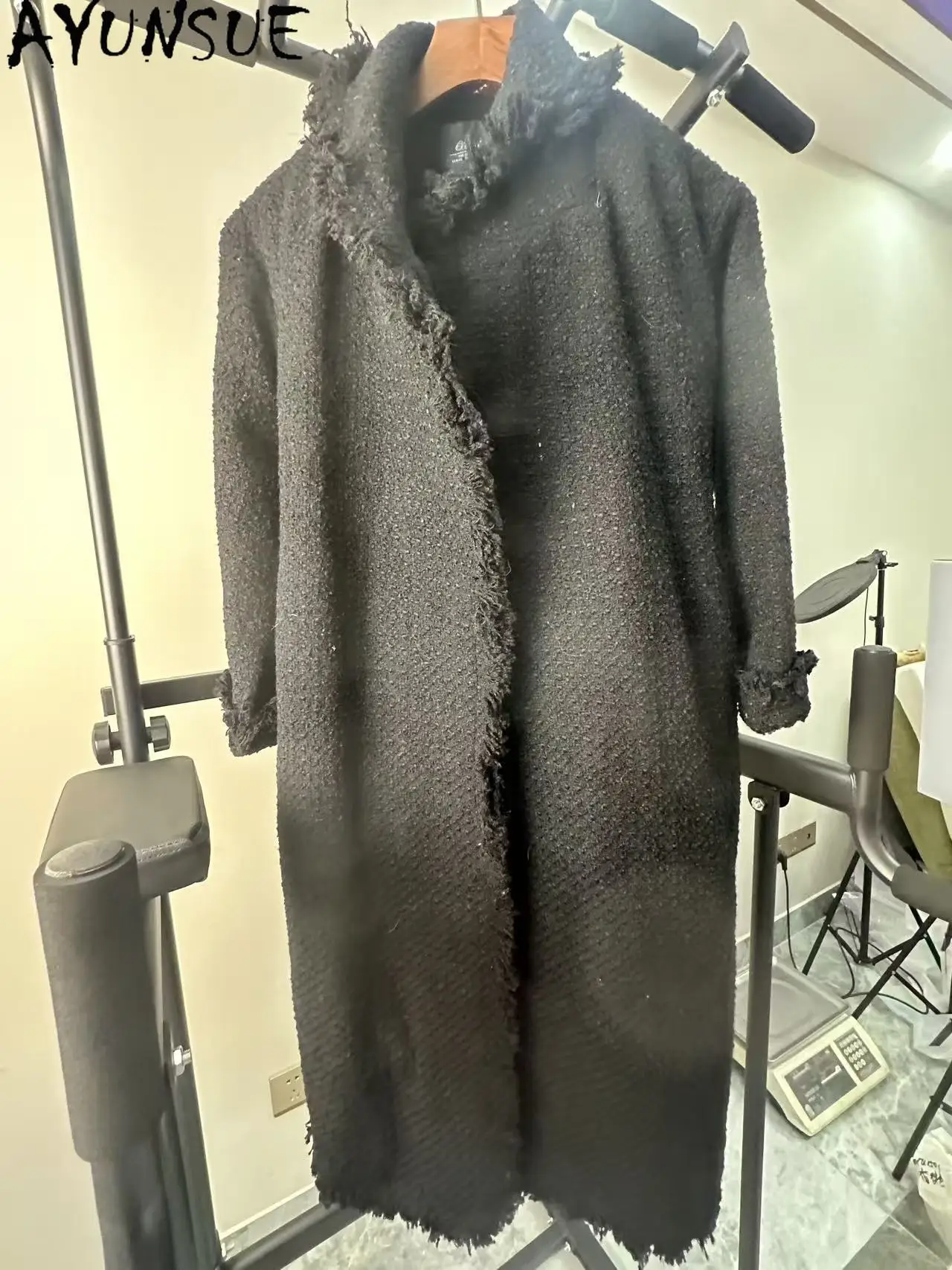 

AYUNSUE, 30% шерстяная куртка, мужская теплая зимняя одежда, мужские пальто средней длины, уникальное пальто, акция, небольшие цели, возврат без обмена