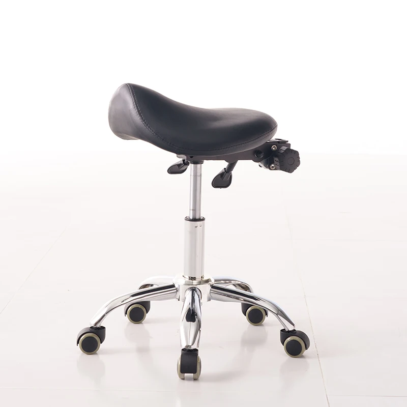 Modern beauty hair salon furniture small pedicure stool luxury black leather barbershop barber stool with wheels