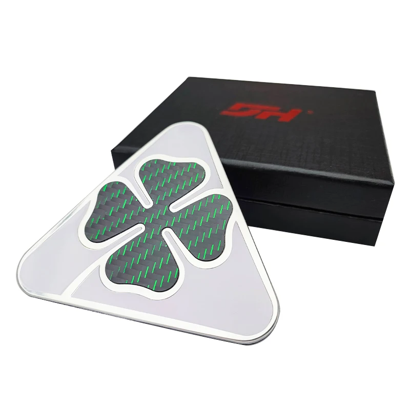 Car Carbon Fiber Four Leafs Clover Aluminum Fender Decoration Stickers For Alfa Romeo Car Exterior Sticker Car Accessories